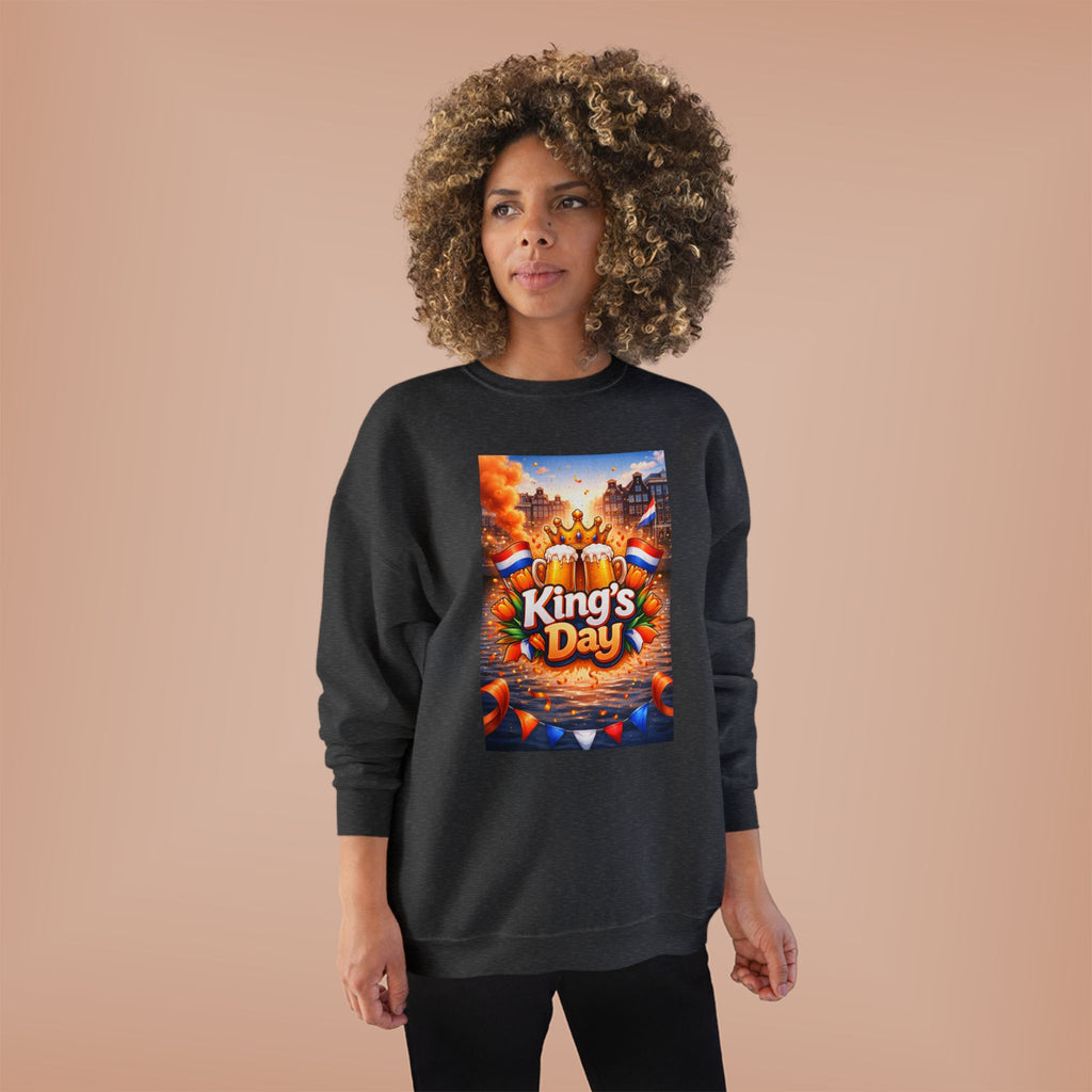 King's Day Crewneck Sweatshirt — Festive Orange Dutch Celebration Design