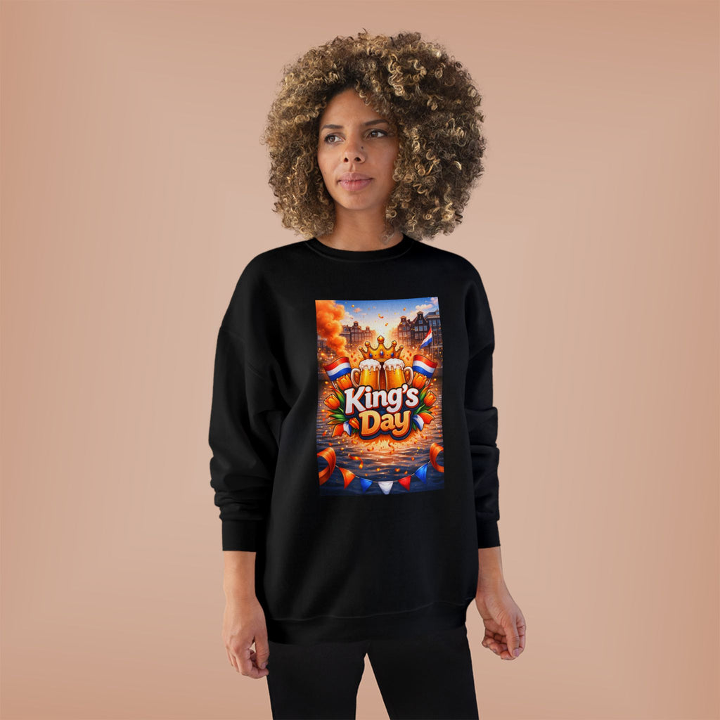 King's Day Crewneck Sweatshirt — Festive Orange Dutch Celebration Design
