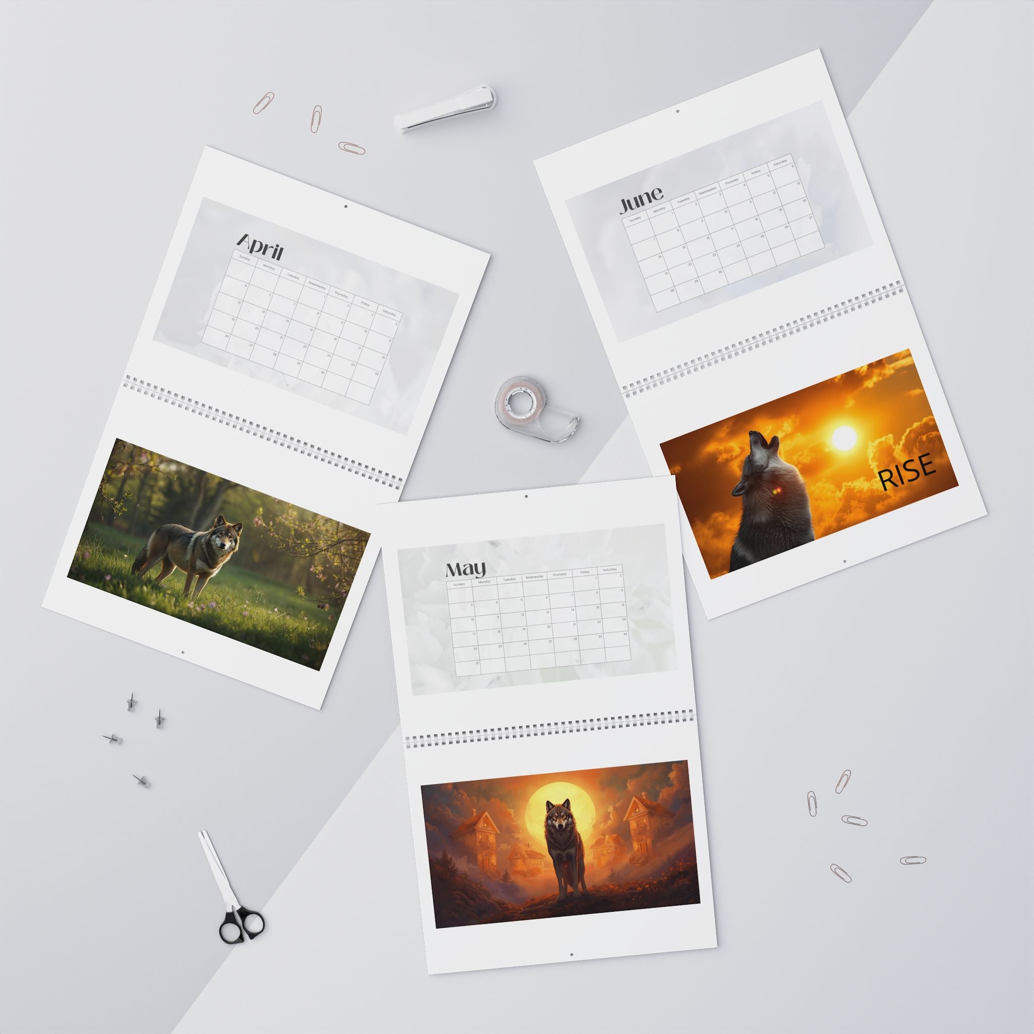 Blank Wall Calendar | Blank Monthly Wall Calendar, Spiral-Bound Poster Calendar