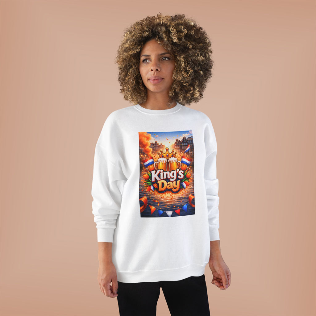 King's Day Crewneck Sweatshirt — Festive Orange Dutch Celebration Design