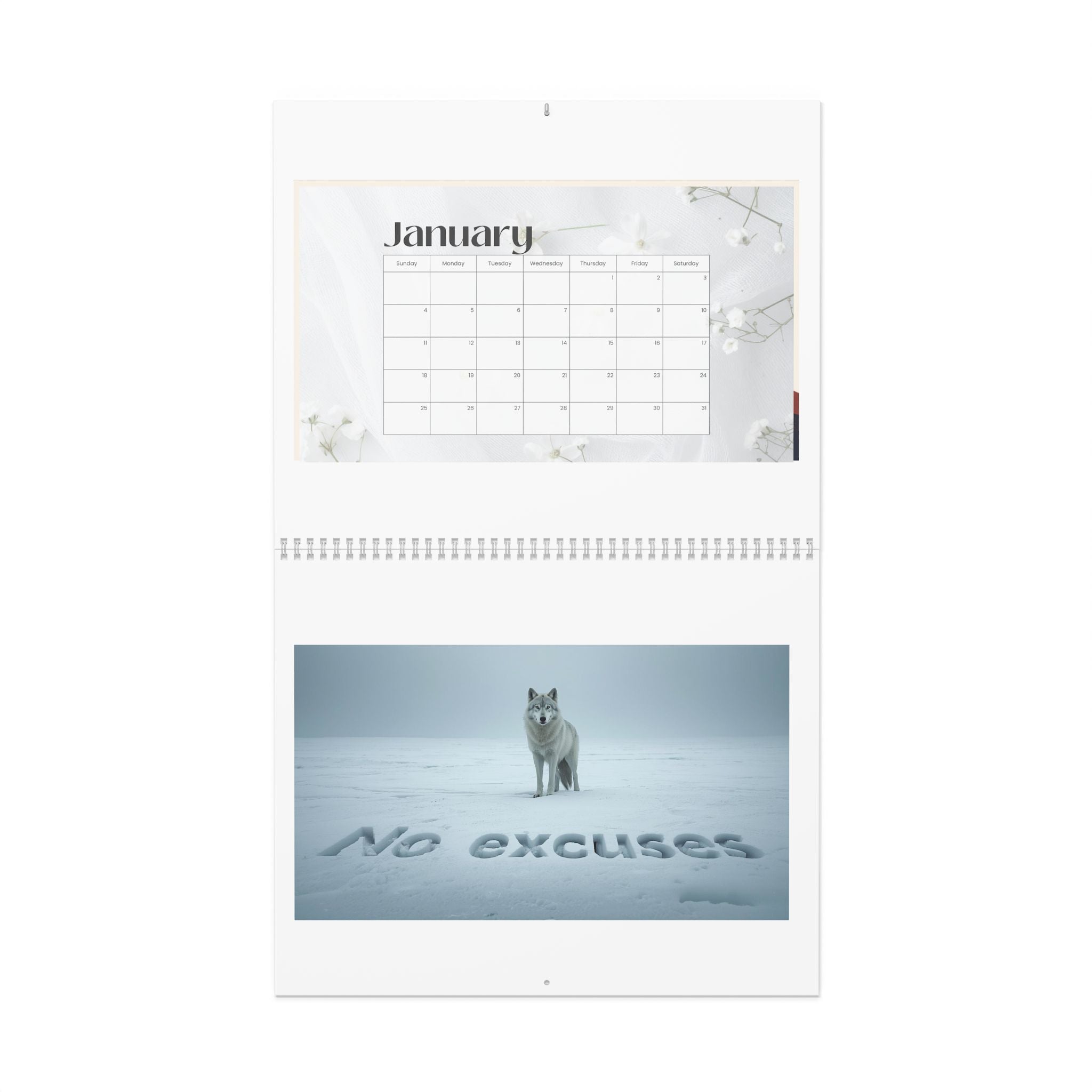 Blank Wall Calendar | Blank Monthly Wall Calendar, Spiral-Bound Poster Calendar