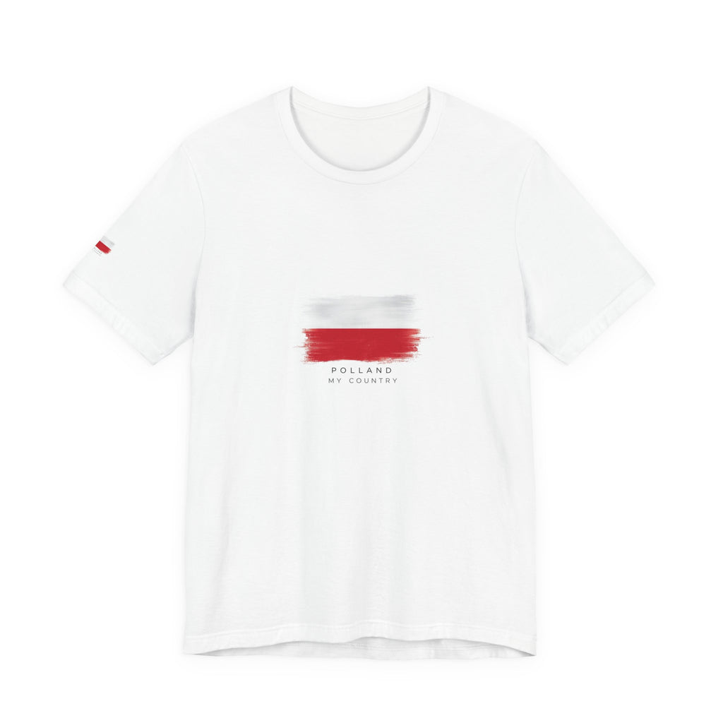 Poland Flag Brushstroke T-Shirt — Poland My Country Graphic Tee