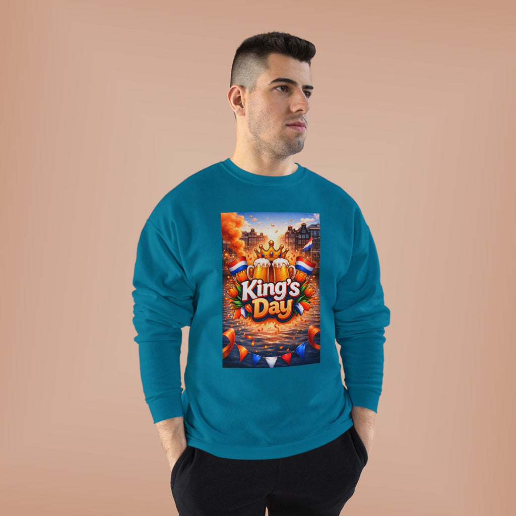 King's Day Crewneck Sweatshirt — Festive Orange Dutch Celebration Design