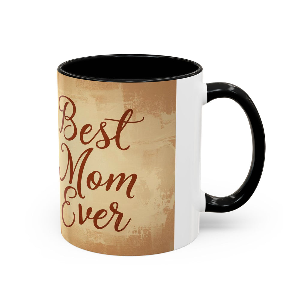 Best Mom Ever Accent Coffee Mug | Mother's Day Mom and Child Illustration