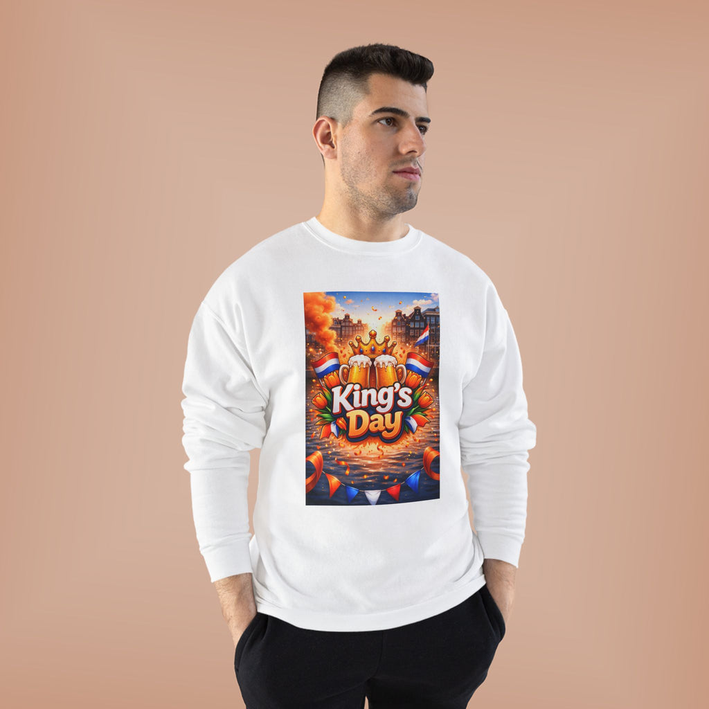 King's Day Crewneck Sweatshirt — Festive Orange Dutch Celebration Design