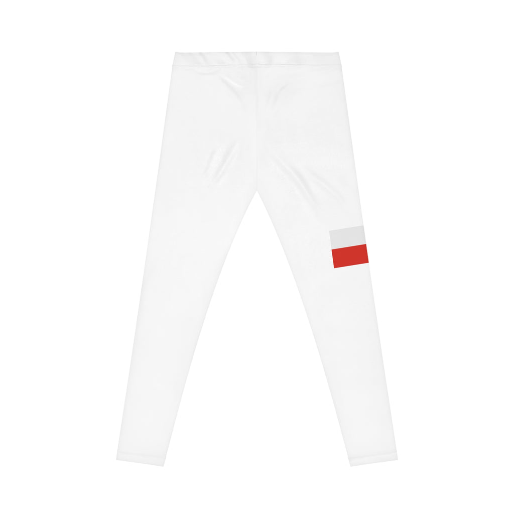 Women’s Casual Leggings — Minimal Red & Gray Accent