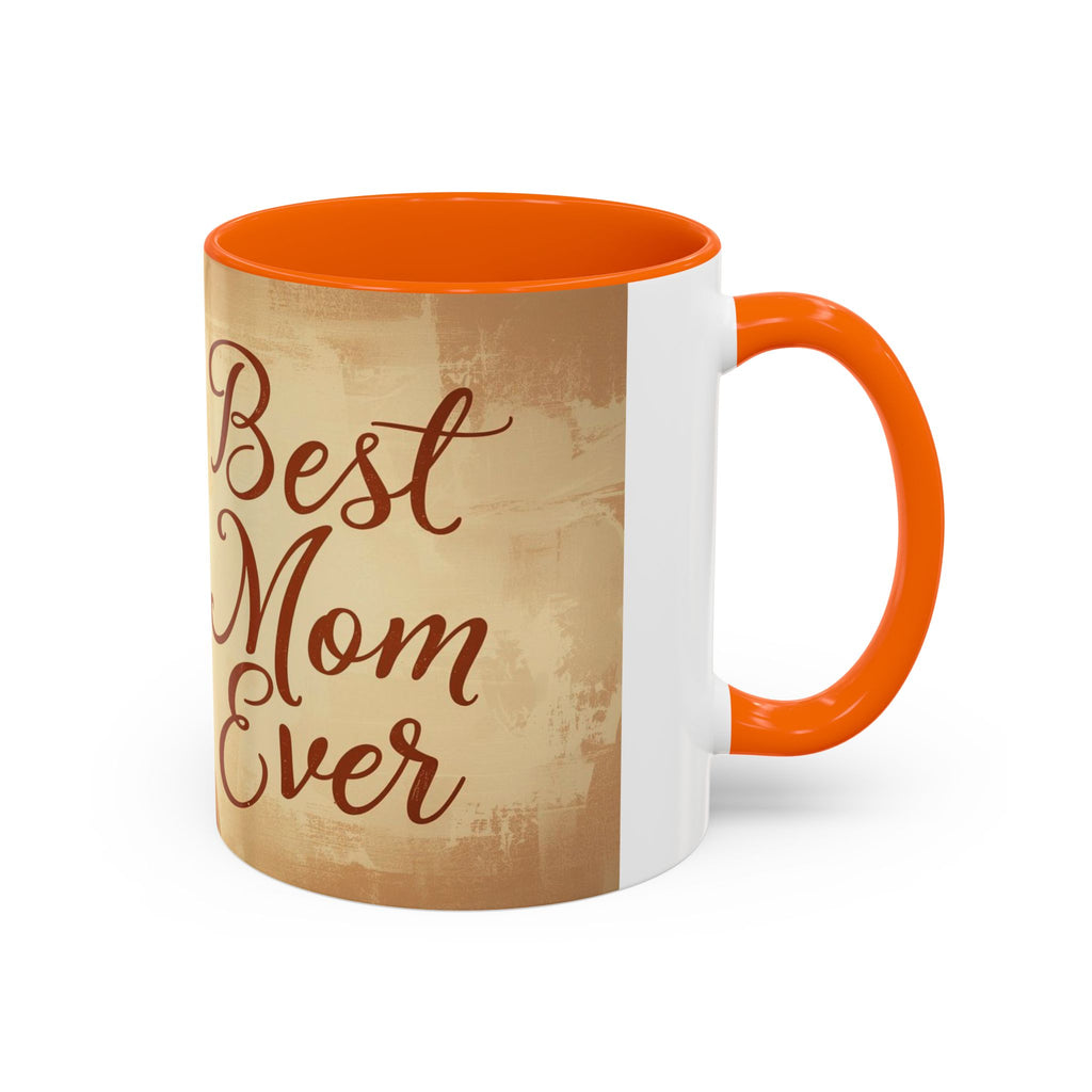 Best Mom Ever Accent Coffee Mug | Mother's Day Mom and Child Illustration