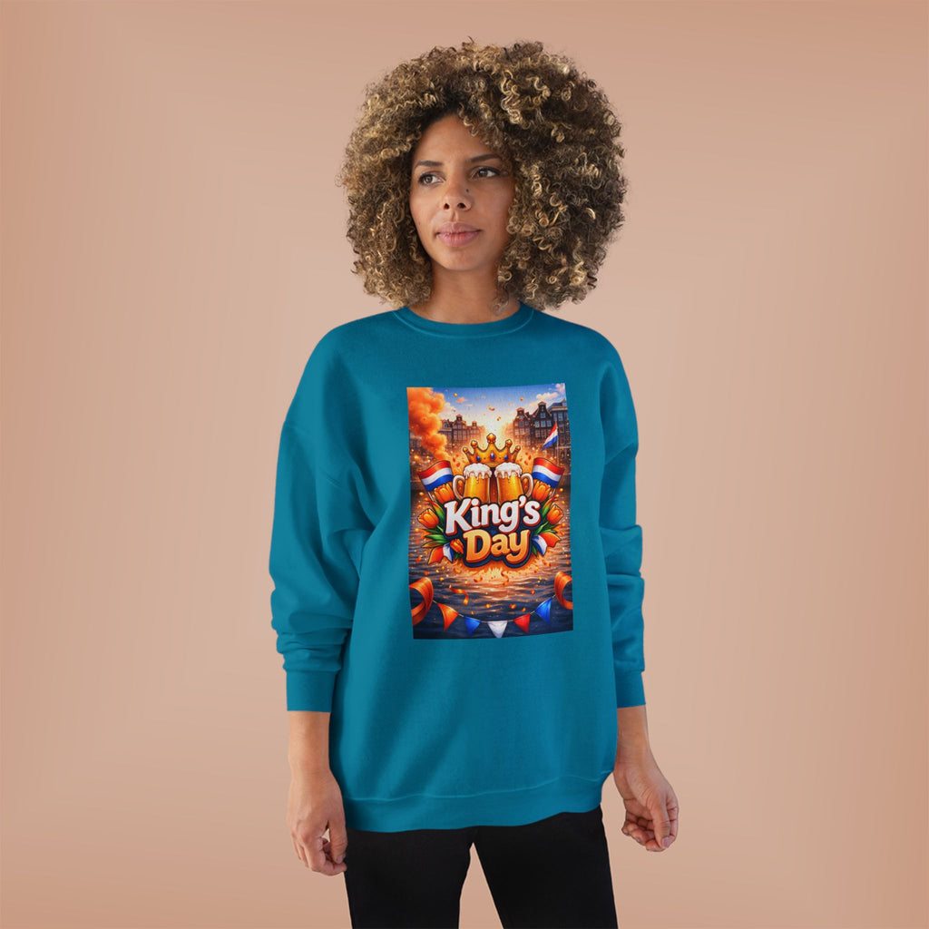 King's Day Crewneck Sweatshirt — Festive Orange Dutch Celebration Design
