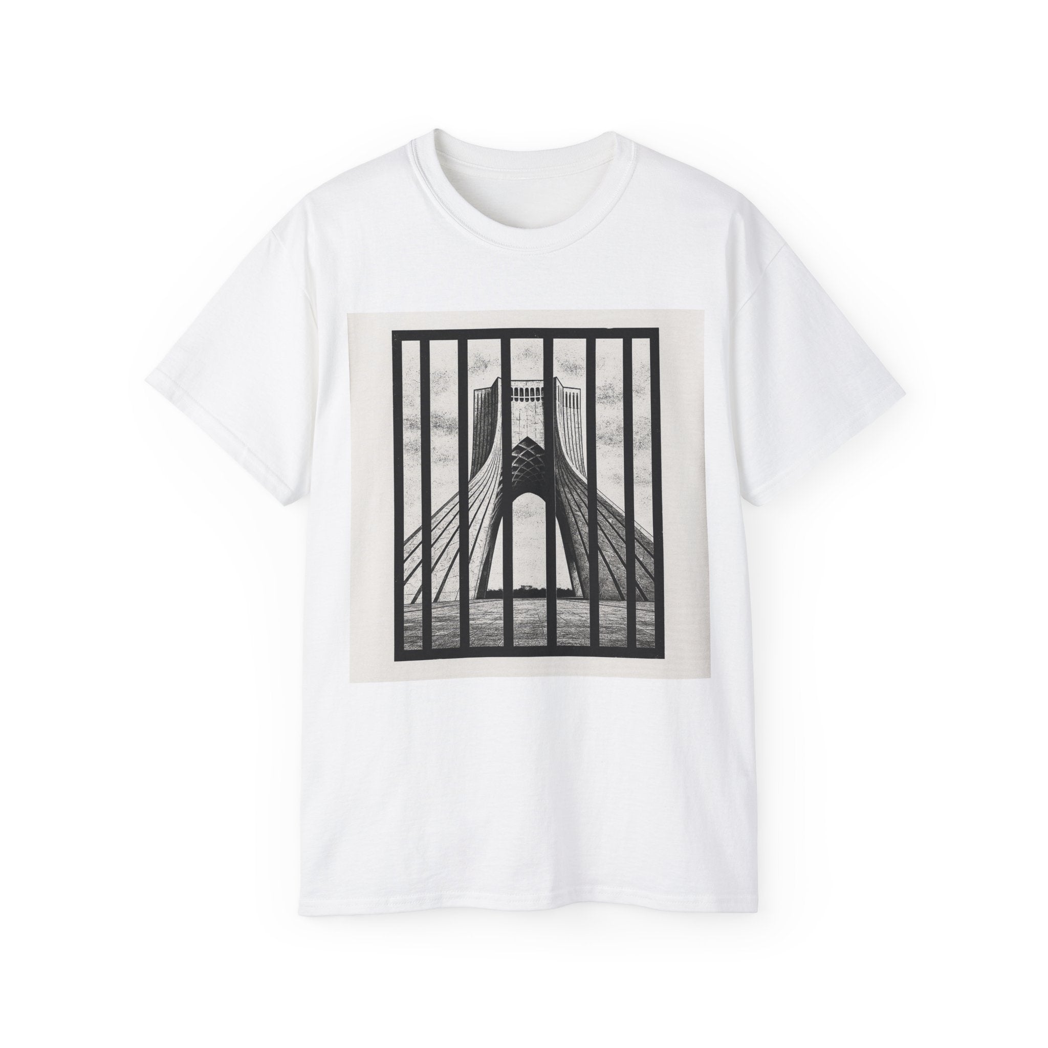 Bridge Photograph Graphic Tee — Black & White Urban Architecture T-Shirt