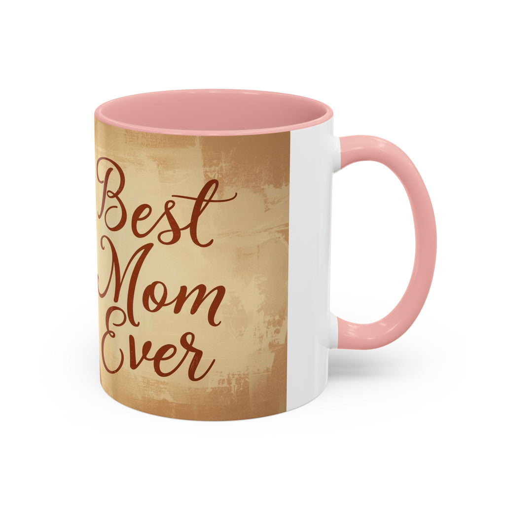 Best Mom Ever Accent Coffee Mug | Mother's Day Mom and Child Illustration