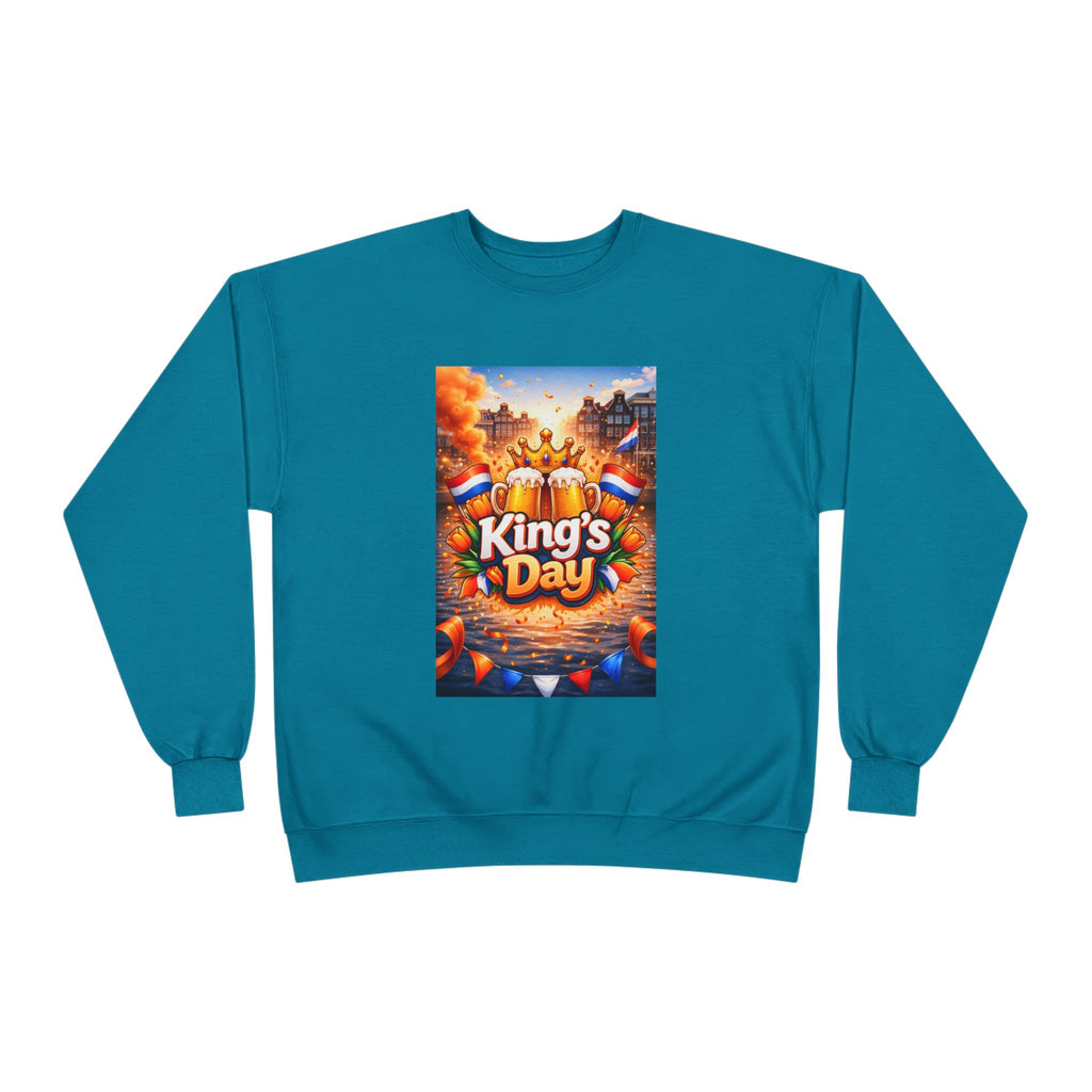 King's Day Crewneck Sweatshirt — Festive Orange Dutch Celebration Design
