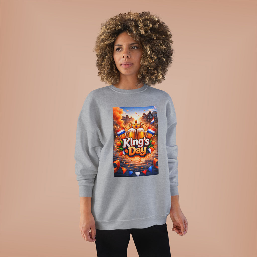 King's Day Crewneck Sweatshirt — Festive Orange Dutch Celebration Design