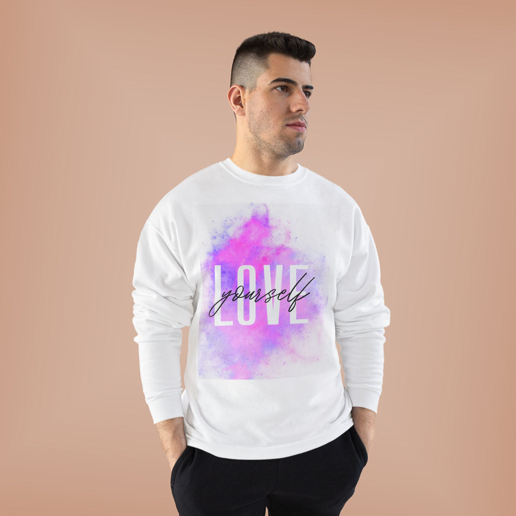 Love Yourself watercolor script sweatshirt | pastel pink purple self care