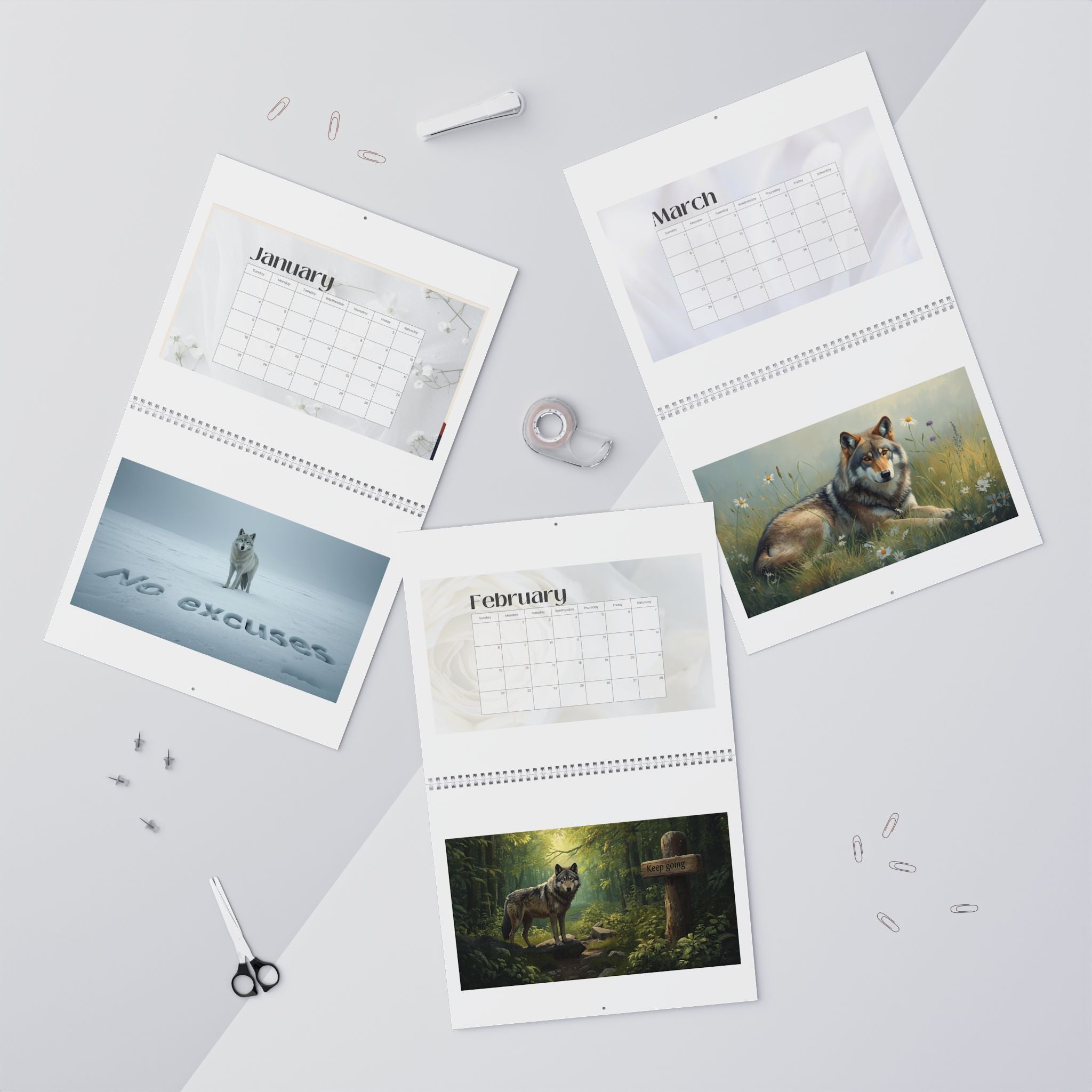 Blank Wall Calendar | Blank Monthly Wall Calendar, Spiral-Bound Poster Calendar