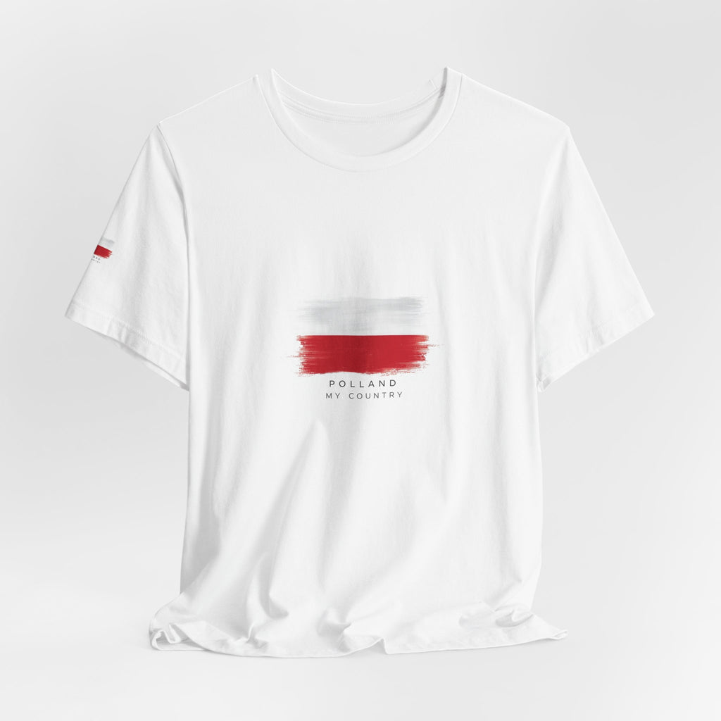 Poland Flag Brushstroke T-Shirt — Poland My Country Graphic Tee