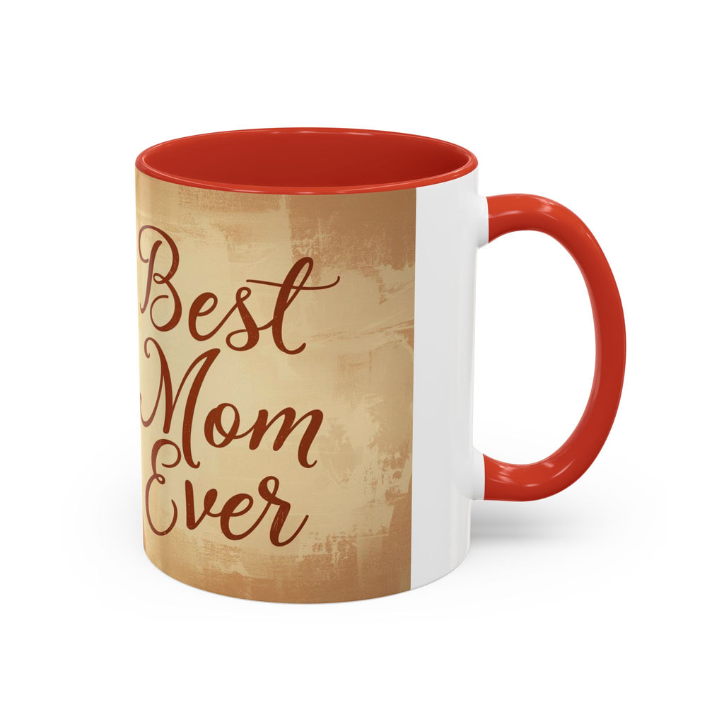 Best Mom Ever Accent Coffee Mug | Mother's Day Mom and Child Illustration