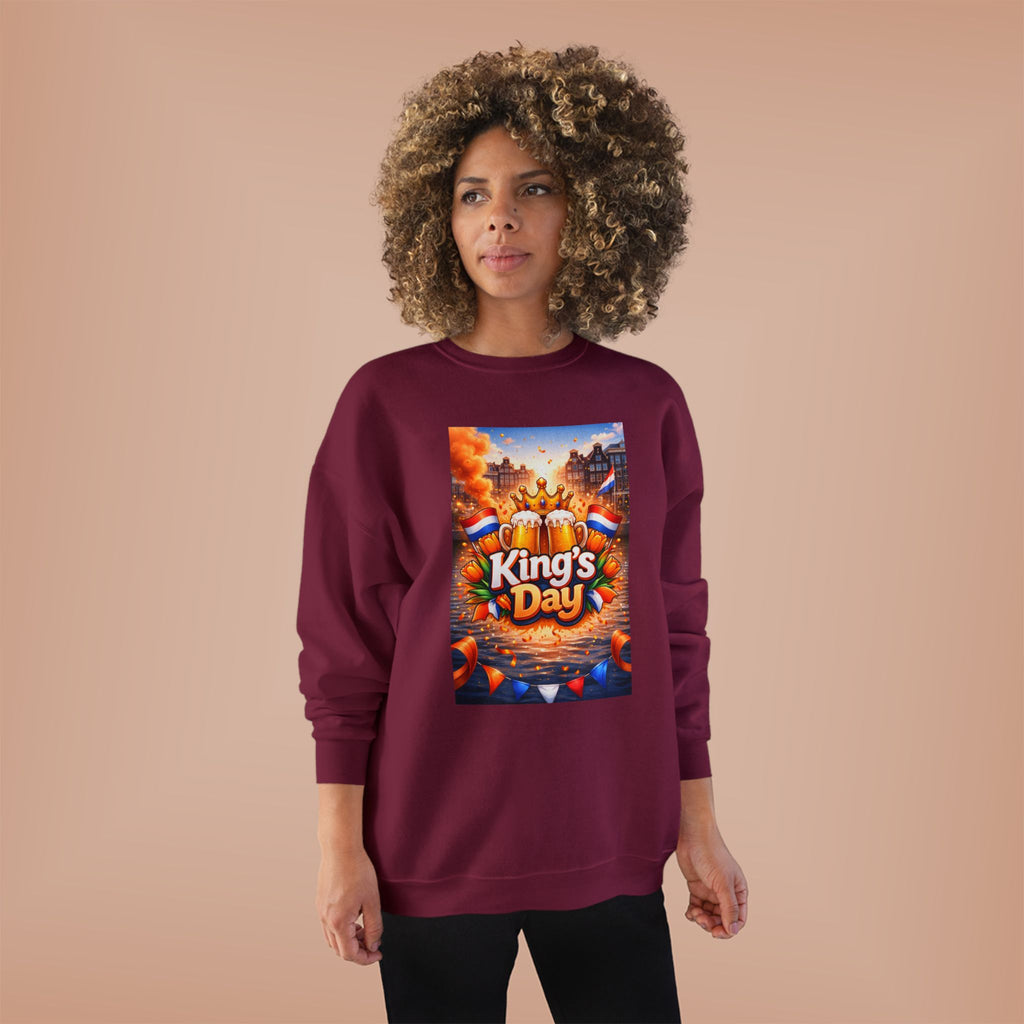 King's Day Crewneck Sweatshirt — Festive Orange Dutch Celebration Design