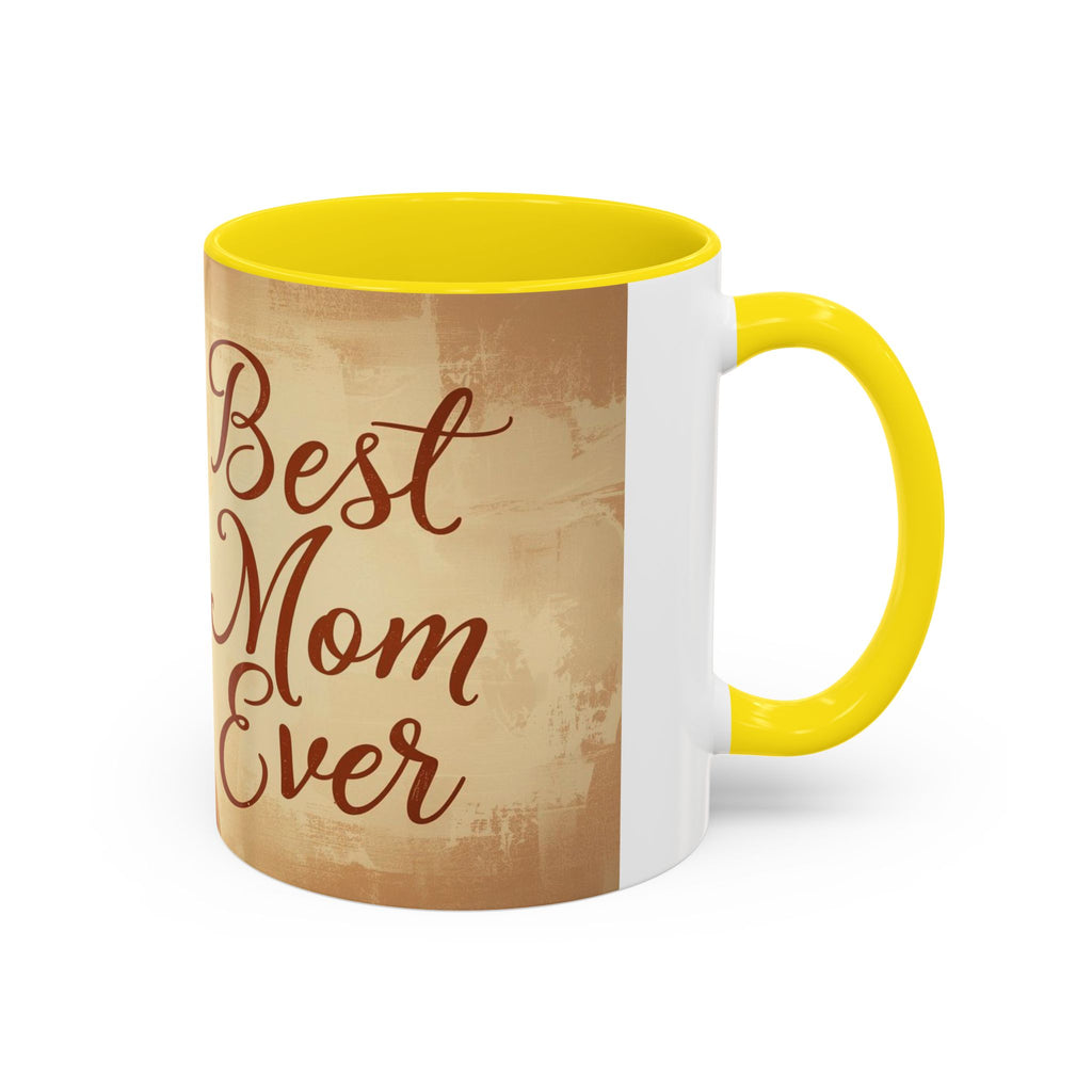 Best Mom Ever Accent Coffee Mug | Mother's Day Mom and Child Illustration