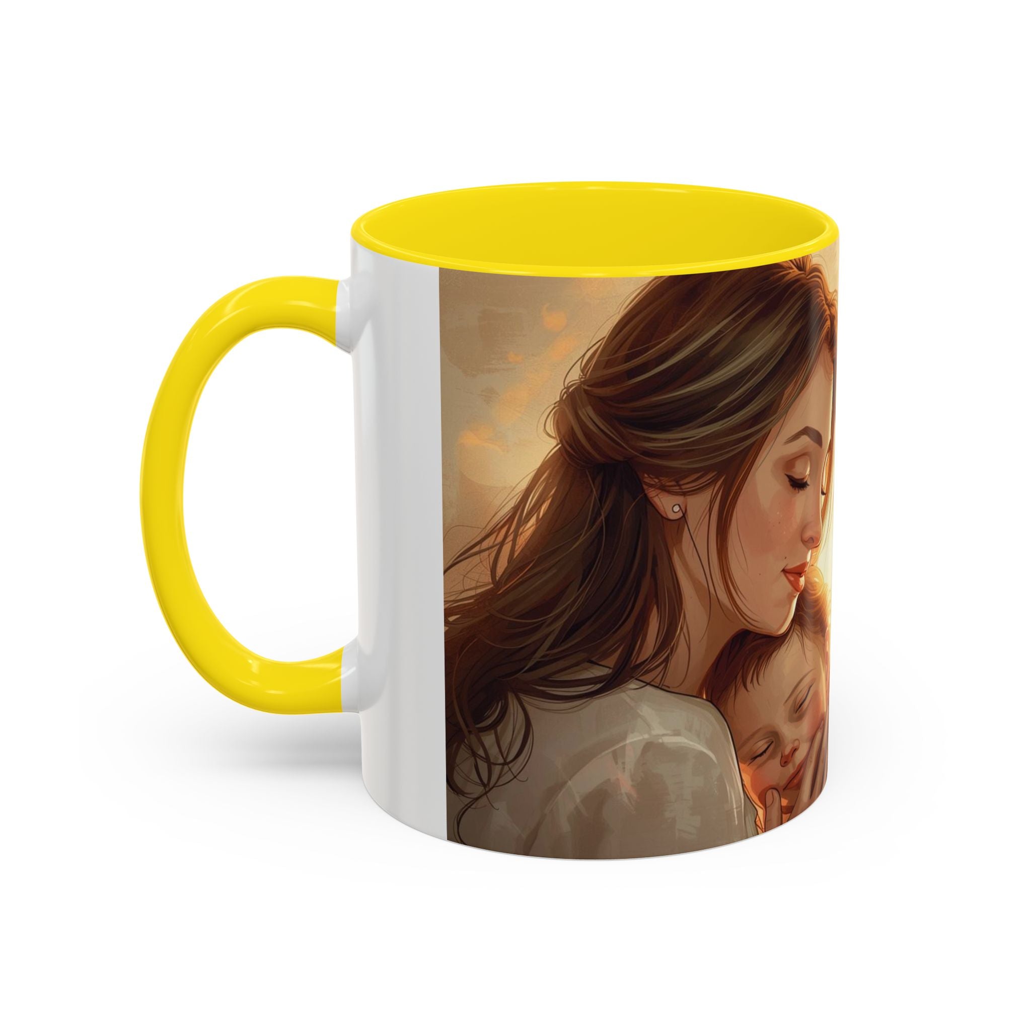 Best Mom Ever Accent Coffee Mug | Mother's Day Mom and Child Illustration