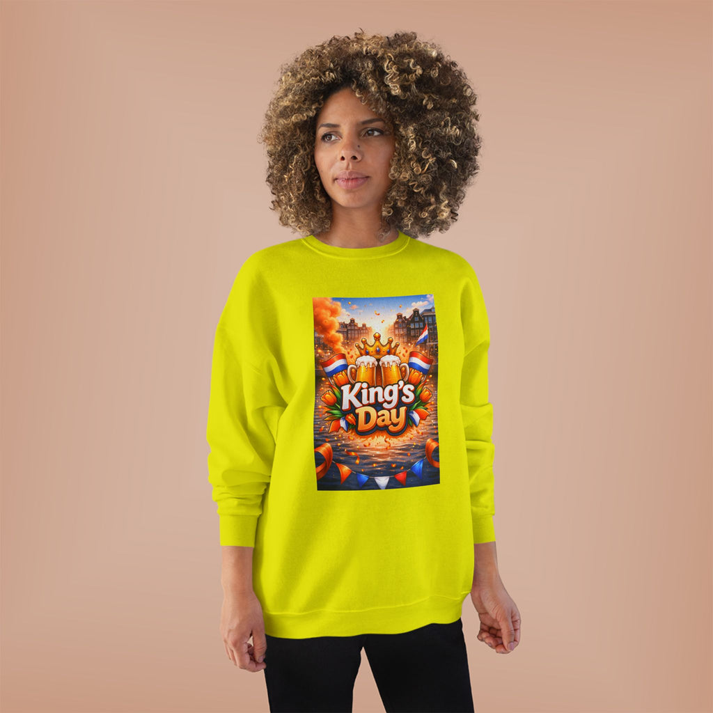 King's Day Crewneck Sweatshirt — Festive Orange Dutch Celebration Design
