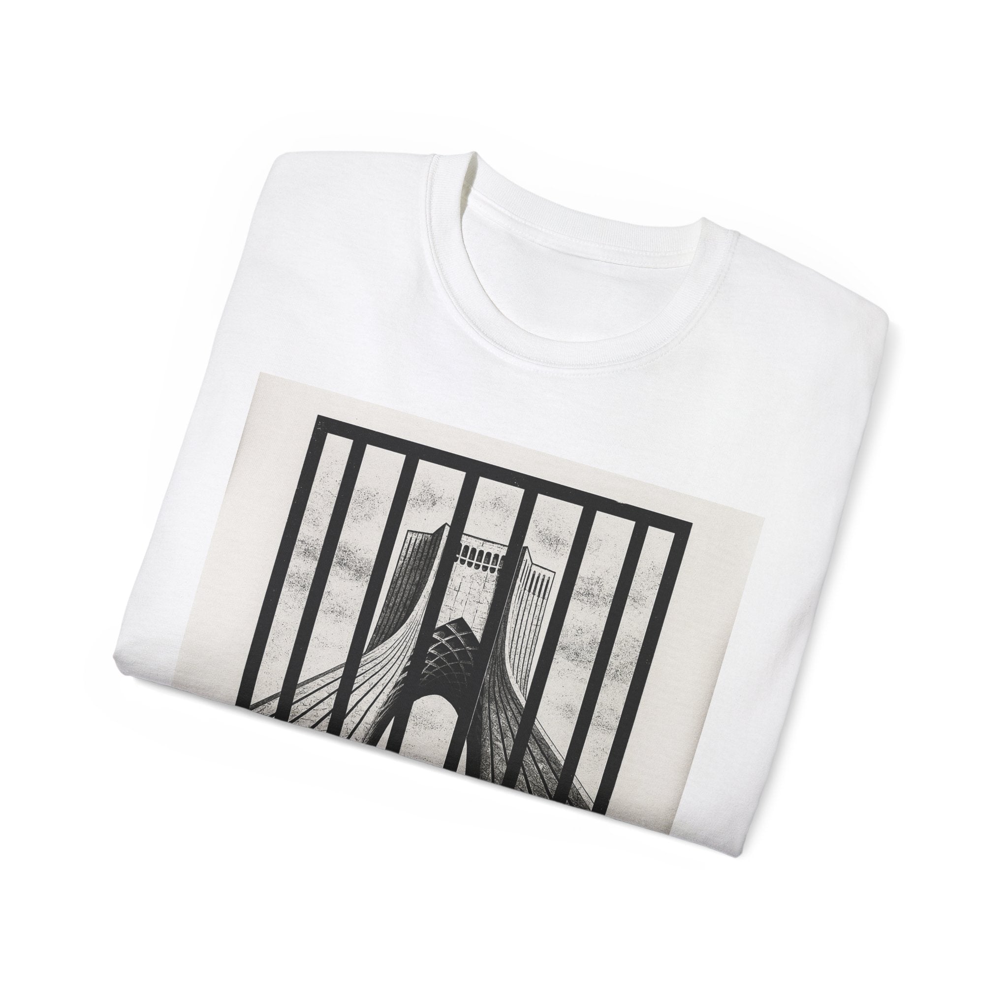 Bridge Photograph Graphic Tee — Black & White Urban Architecture T-Shirt