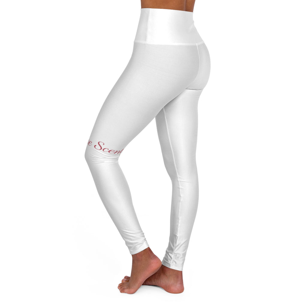 Rose Heart High-Waisted Yoga Leggings — Pink Floral 'Rose' Design