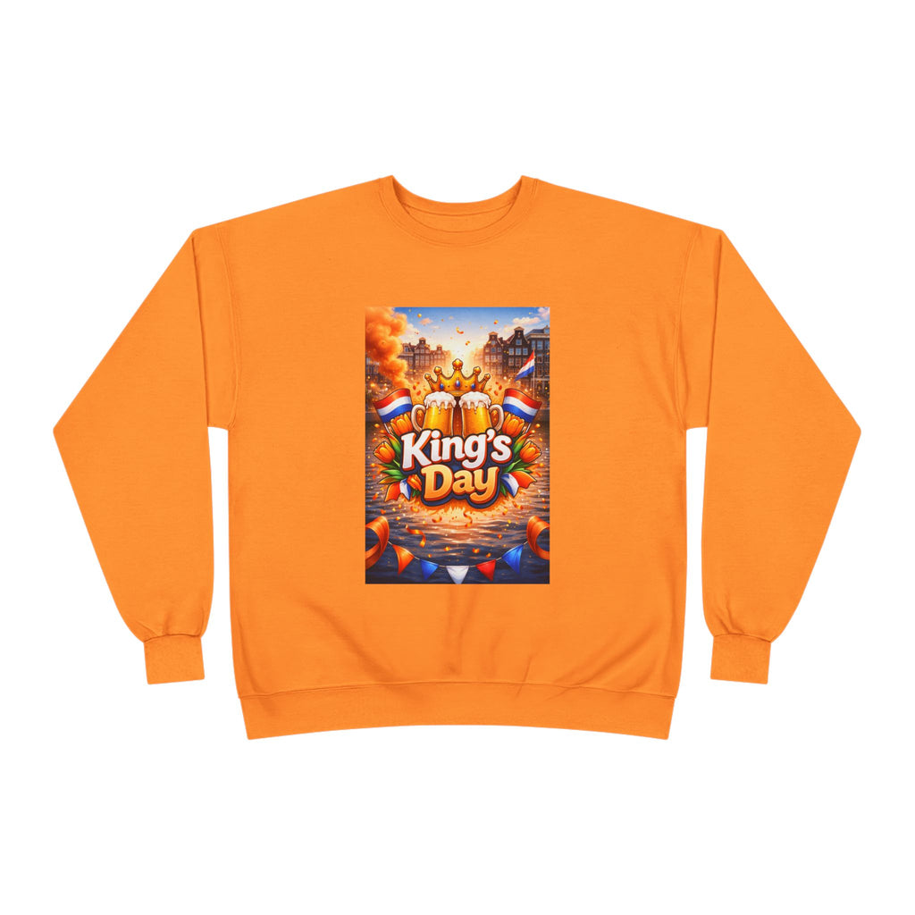 King's Day Crewneck Sweatshirt — Festive Orange Dutch Celebration Design