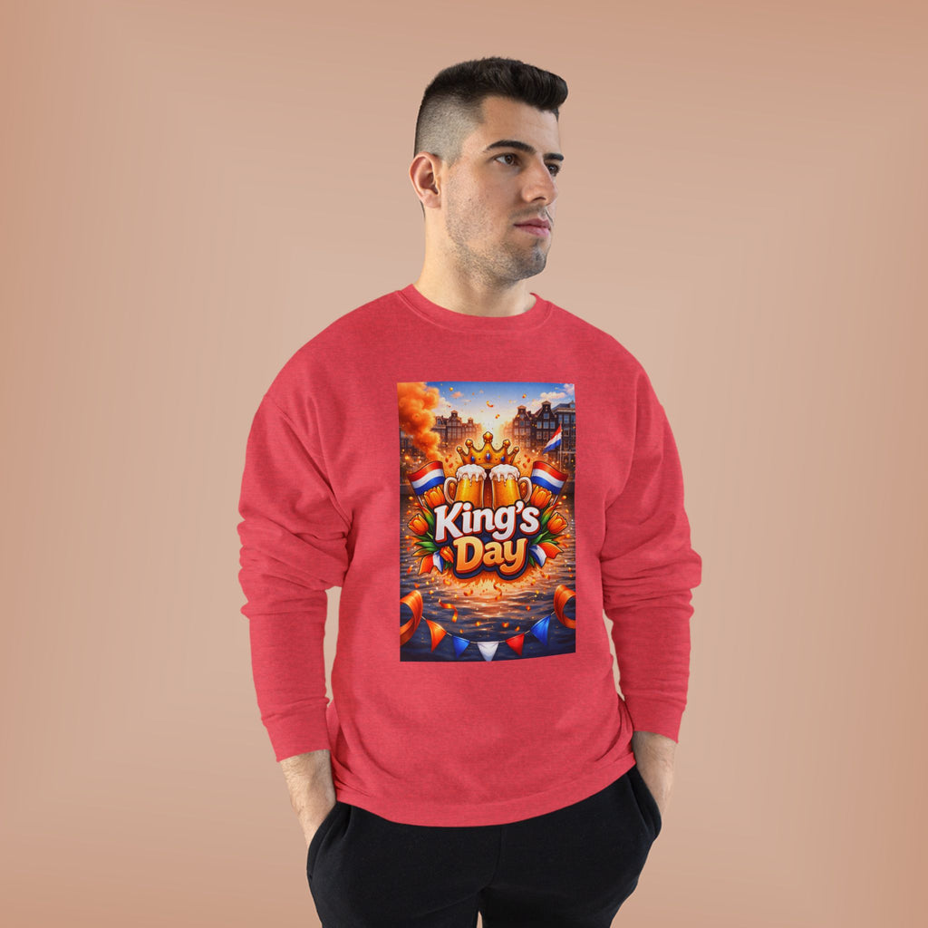 King's Day Crewneck Sweatshirt — Festive Orange Dutch Celebration Design
