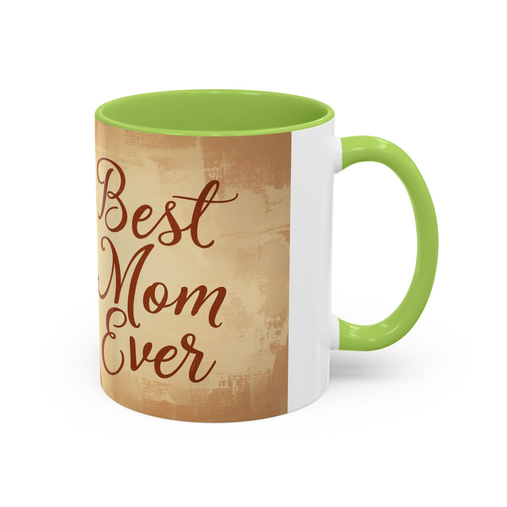 Best Mom Ever Accent Coffee Mug | Mother's Day Mom and Child Illustration