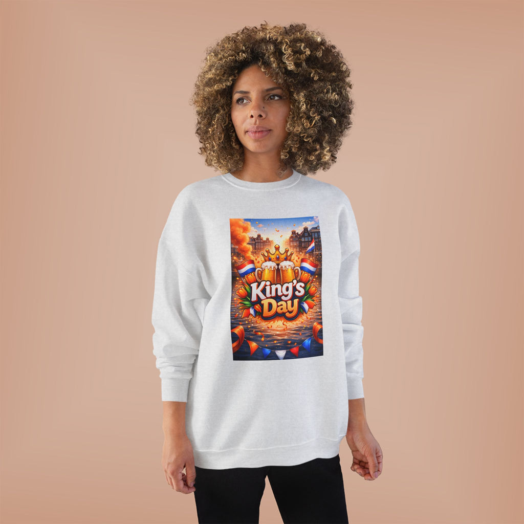 King's Day Crewneck Sweatshirt — Festive Orange Dutch Celebration Design