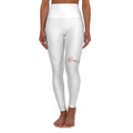 Rose Heart High-Waisted Yoga Leggings — Pink Floral 'Rose' Design