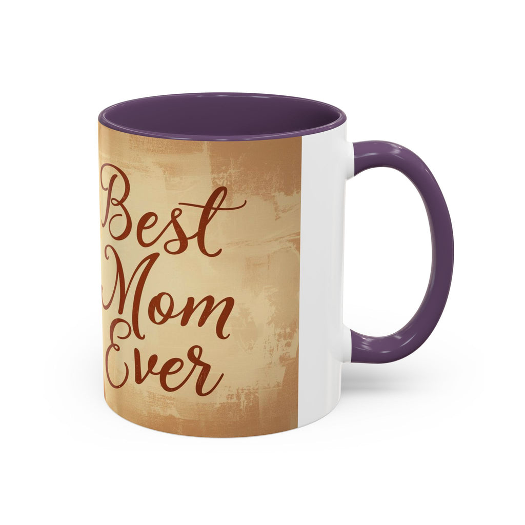 Best Mom Ever Accent Coffee Mug | Mother's Day Mom and Child Illustration