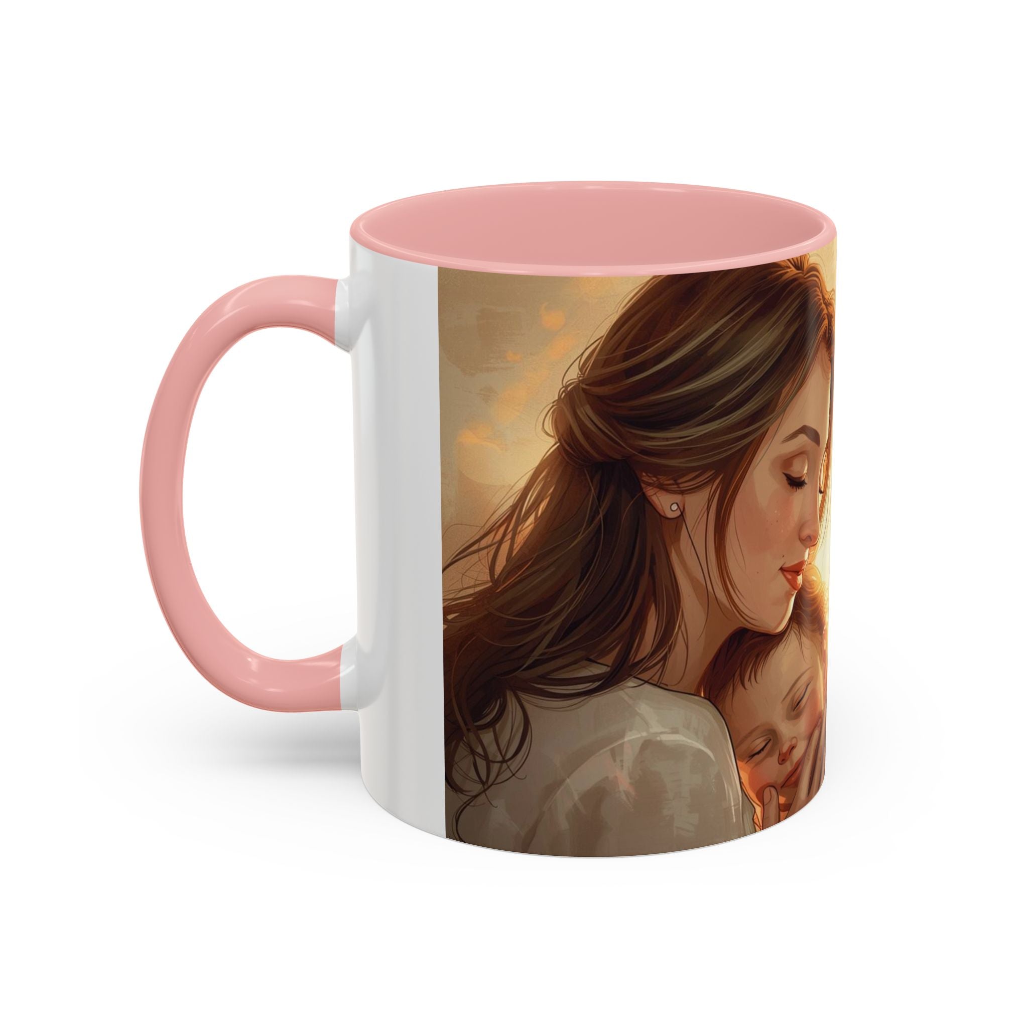 Best Mom Ever Accent Coffee Mug | Mother's Day Mom and Child Illustration